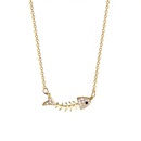 fashion fishbone pendant necklace female new simple copper clavicle chainpicture7