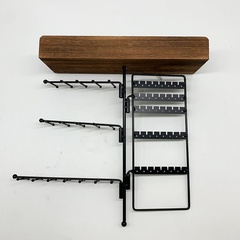 Amazon nuevo soporte de joyería desmontable de madera para colgar en la pared, soporte para pendientes, soporte de exhibición para collar, estante de almacenamiento de joyería para colgar en la pared