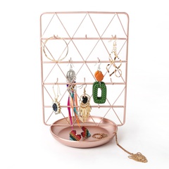 Foreign trade spot light luxury wrought iron jewelry display stand counter jewelry storage rack with tray hanging earring rack