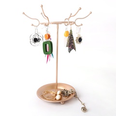 Amazon's new wrought iron detachable jewelry rack rotating jewelry display rack earrings storage rack counter hanging necklace rack
