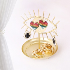 Cross-border new eye shape jewelry rack home desktop jewelry storage rack gold tray earring display rack