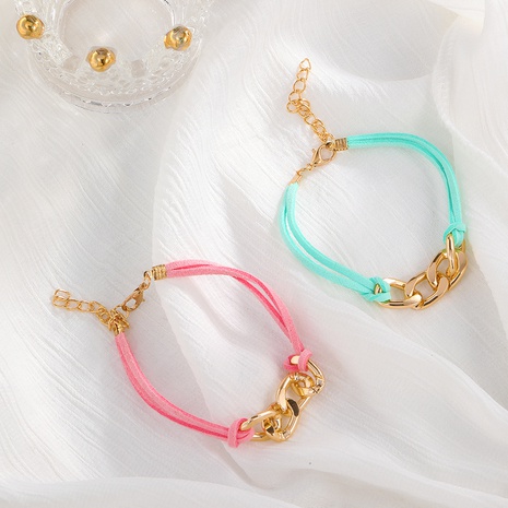 bracelet chaîne épaisse tressée de couleur claire de style ethnique rétro's discount tags