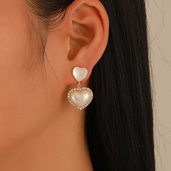 retro micro-encrusted zircon magic mermaid alloy pearl earrings