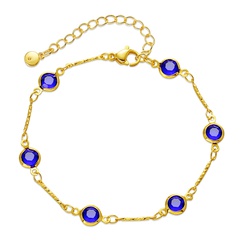 Mode lila Zirkon Kupfer 18 Karat vergoldetes verstellbares Armband