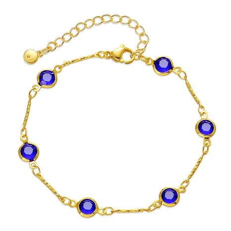 bracelet réglable plaqué or 18 carats et cuivre zircon violet's discount tags