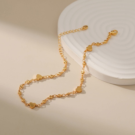cadena de costura de corazón de moda cadena de pierna chapada en oro de 18 quilates de cobre's discount tags