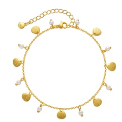 Nouveau bracelet de cheville réglable avec pendentif en perles de coquillages