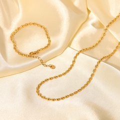 Halskettengroßverkauf der neuen ovalen Perle 14K GoldEdelstahlfrauen der Art und Weise