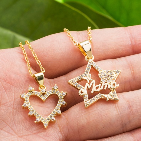 Collar con colgante de mariposa de pentagrama con microincrustaciones de regalo de vacaciones para mujer para el día de la madre's discount tags
