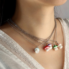 new mushroom pendant women's alloy necklace spring and summer jewelry