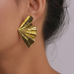 Fashion jewelry simple alloy maple leaf earrings female fan-shaped