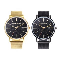Fashion new gypsophila men's alloy simple business calendar leisure quartz watch