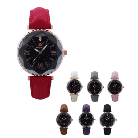 new women's creative prismatic glass watch Roman scale gear quartz watch's discount tags