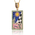 new enamel drip oil pendant geometric painted tarot card copper necklacepicture13