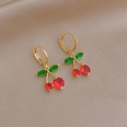 Cute small rhinestones cherry copper fruit earringspicture12