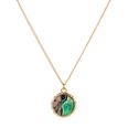 fashion natural color abalone shell round pendant collarbone chain necklacepicture12