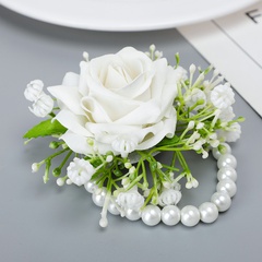 Neue Hochzeit liefert weiße Simulationshandgelenk-Blumenbroschenkorsage im westlichen Stil