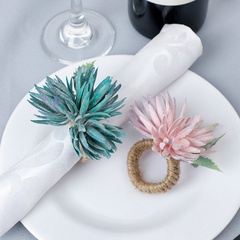 New Western-style hotel restaurant napkin buckle simulation flower linen napkin ring