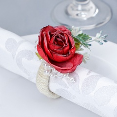western style new rose flower head napkin buckle hotel dinner napkin ring