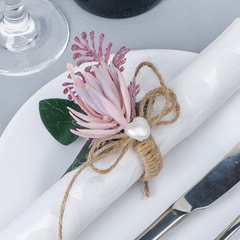 Western Restaurant Hotel Supplies Simulation Flower Heart Pearl Napkin Ring