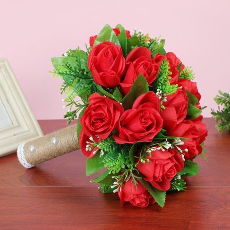 moda simple simulación rosa novia con flores suministros de boda's discount tags