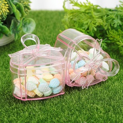 Cross-border food grade plastic creative heart-shaped transparent candy box wedding candy gift box wedding companion gift box packaging box direct supply