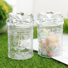 Caja de embalaje de alimentos creativa lazo de dibujos animados caja de dulces de plástico transparente caja de dulces de boda caja de regalo de boda