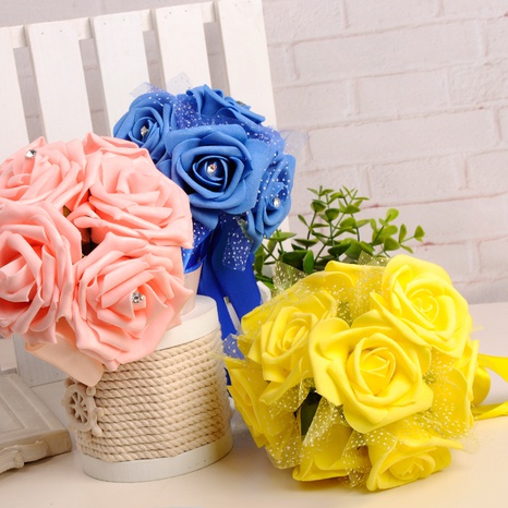 fournitures de mariage simples de mode bouquet de mariée maille rose's discount tags