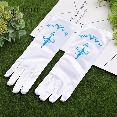Factory direct supply new multi-color gloves Frozen children's stage performance five-finger gloves clothing accessories wholesale's discount tags