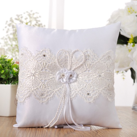 Western Wedding Supplies Creative Embroidery Diamond 20*20 Bridal Ring Pillow's discount tags