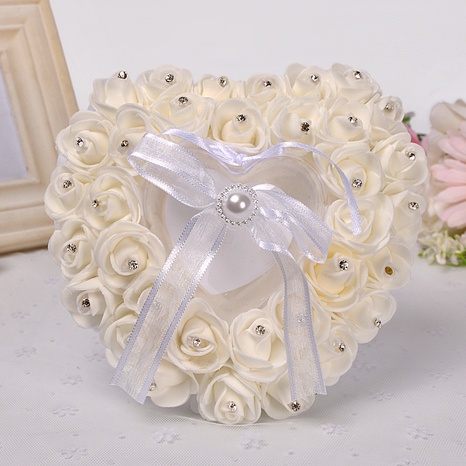 Western-style wedding supplies heart-shaped ring box foam rose diamond bridal ring's discount tags