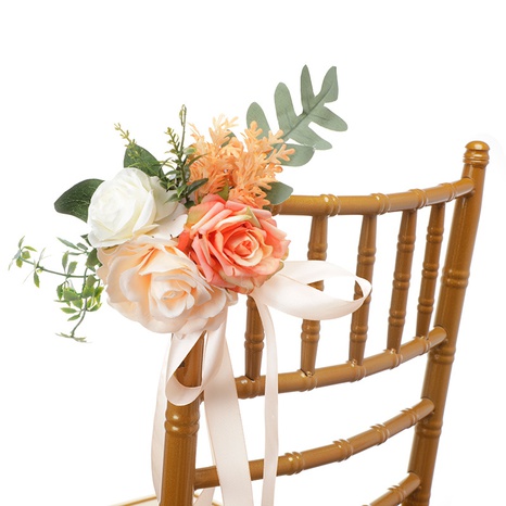 Chair Back Flower Wedding Wedding Venue Arrangement Simulation Bouquet Wedding Decoration's discount tags