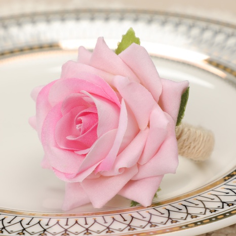 Creative simulation flower napkin buckle western hotel napkin ring's discount tags