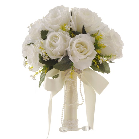 Mariée de mariage de fleur de simulation blanche tenant une fleur fournitures de mariage occidentales créatives's discount tags