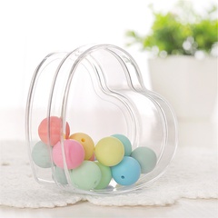 Boîte d'emballage en plastique en forme de coeur à fond plat transparent PS de qualité alimentaire boîte de rangement en plastique créative personnalisée boîte à bonbons