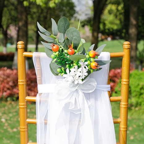 Outdoor party chair cover wedding venue layout chair back flower wholesale's discount tags