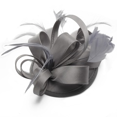 Chapeau haut de forme en plumes de lin britannique vintage pour dames