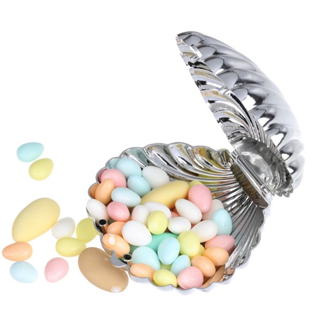 PP Round Plastic Box Color Shell Wedding Candy Box Packaging Plastic Box Creative Jewelry Storage Box's discount tags