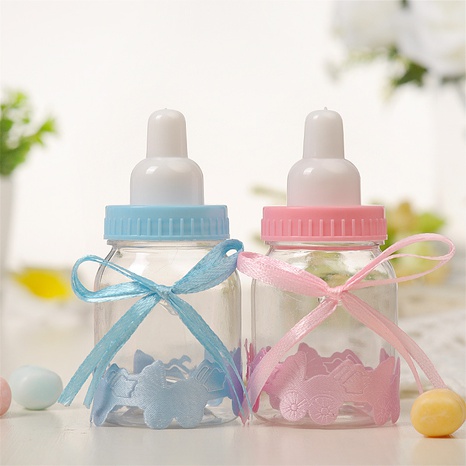 botella simple caja de plástico lazo de encaje caja de embalaje bebé cumpleaños caja de dulces NHSUQ713536's discount tags