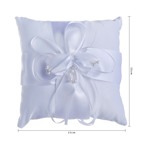 Creative blanc fleur bourgeon mariage mariée anneau oreiller fournitures de mariage en gros's discount tags