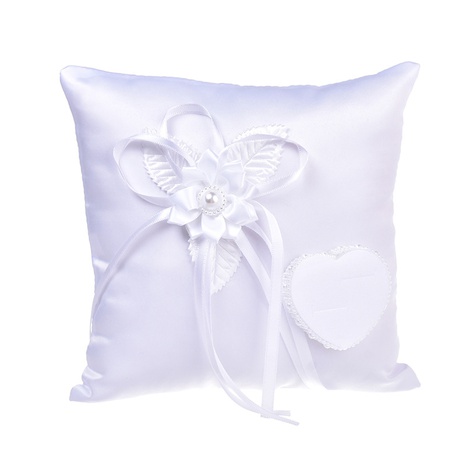 20 cm créatif arc blanc mariage anneau de mariée oreiller fournitures de mariage en gros's discount tags