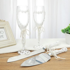 Coffret cadeau mariage verre à champagne verre à vin gâteau d'anniversaire couteau fourchette ensemble