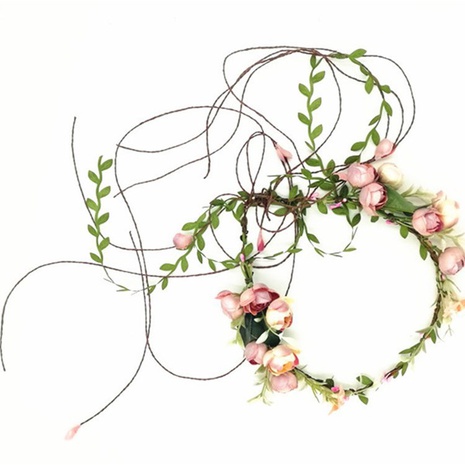 European and American bridal headwear garland seaside holiday simulation flower hairband wholesale exclusively for cross-border platform headwear's discount tags