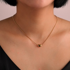 simple titanium steel gold-plated acacia bean short necklace