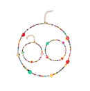Fashion Fruit Necklace Bohemian Colorful Beaded Bracelet Anklet Threepiece Setpicture10