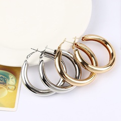 Fashion geometric thick round women's alloy earrings wholesale