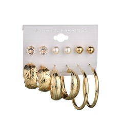 Perle de mode 6 paires strass costumes boucles doreilles grand cercle petits bijoux