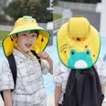 1025 chapeau de protection solaire pour enfants bb t chapeau de parasol garons et filles chapeau de pcheur grand bord dessin anim en cuir tiquette chle chapeaupicture12