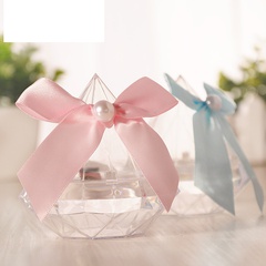 Hochzeit liefert kreative rautenförmige handgefertigte Schleife transparente Zuckerdose NHRTY713153