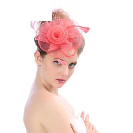 Ruitia headwear creative bridal hat head flower mesh flower hat wedding dress accessories banquet hat's discount tags